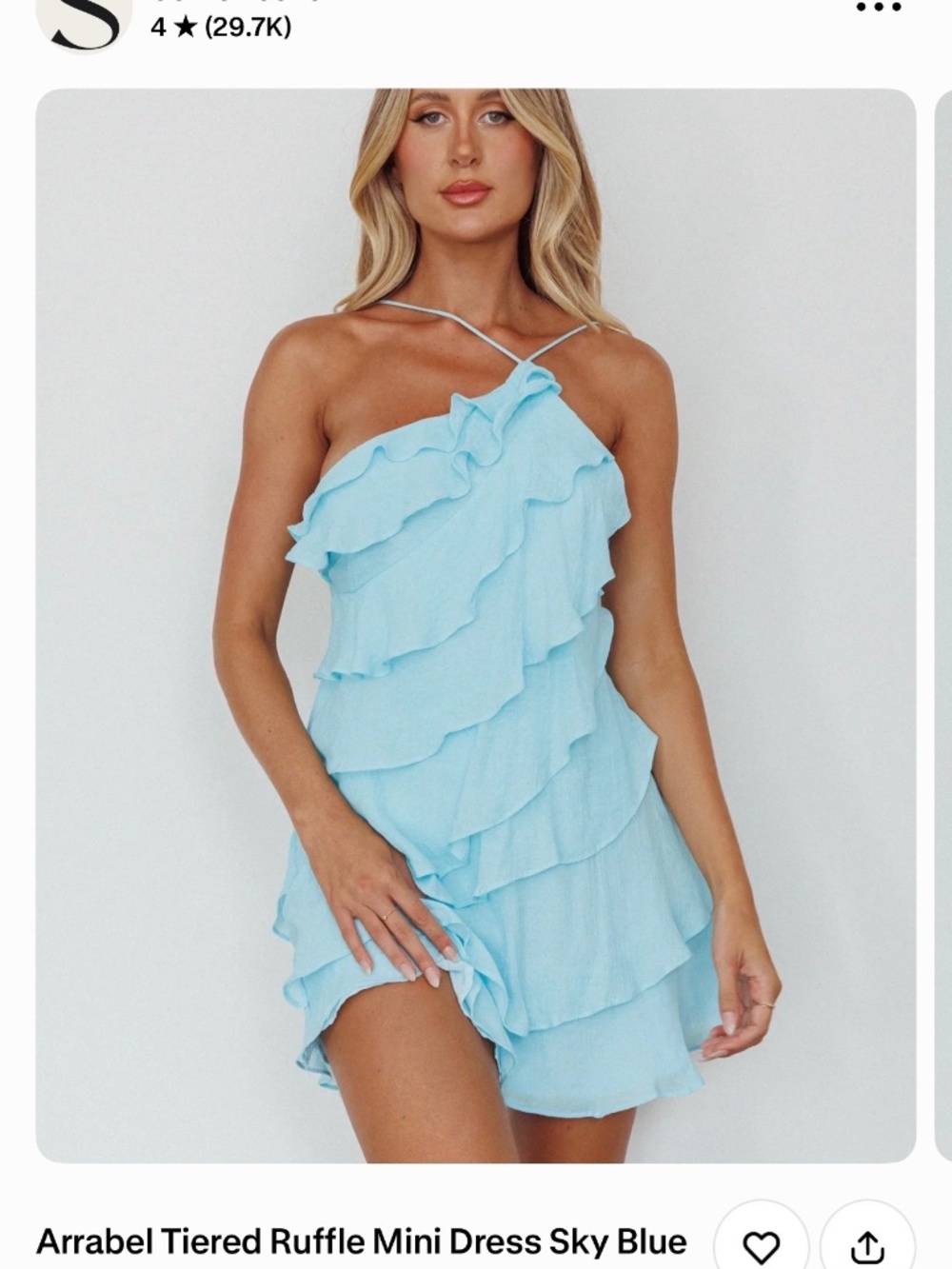 Arable Tiered Ruffle Mini Dress - Sky Blue